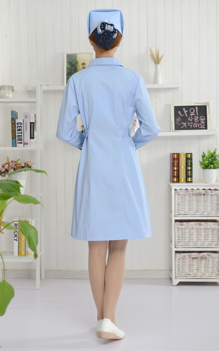 護士服 長袖護士服 藍se純棉護士服 大褂